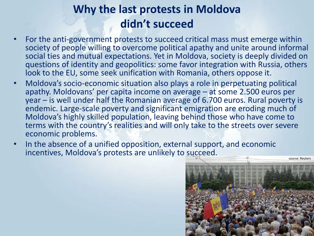 why the last protests in moldova didn t succeed