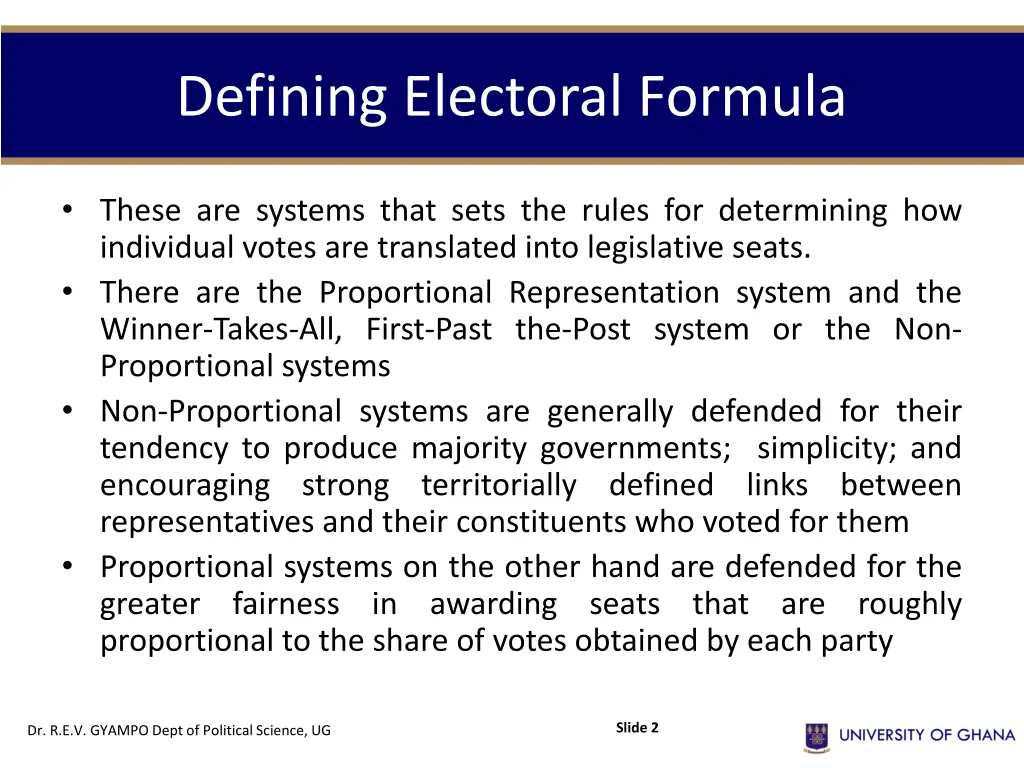 defining electoral formula