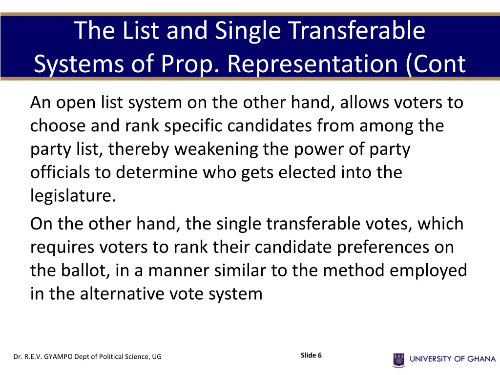 the list and single transferable systems of prop 1