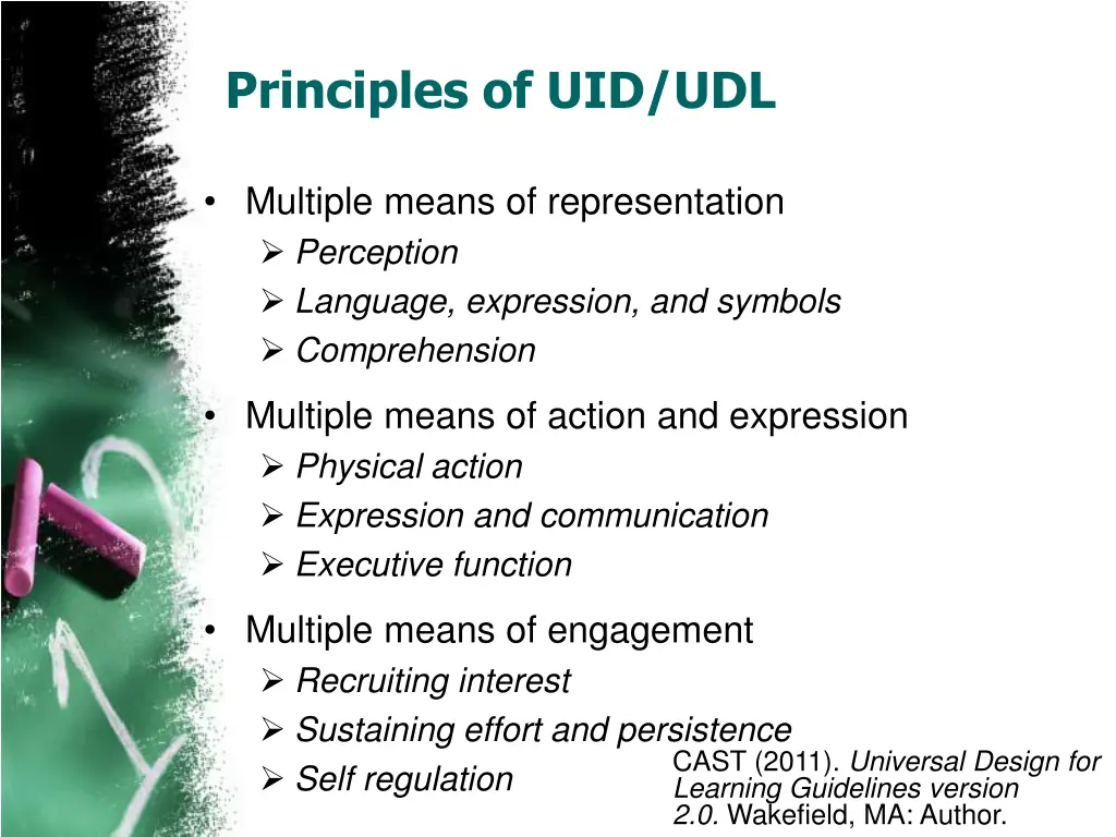 principles of uid udl