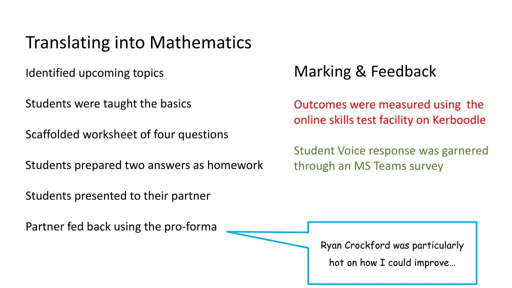 translating into mathematics