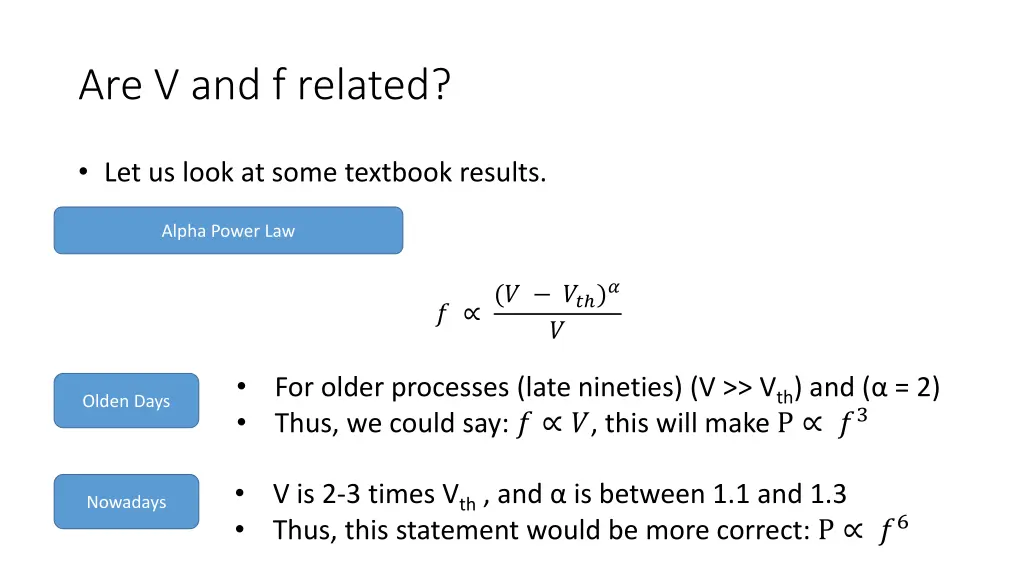 are v and f related