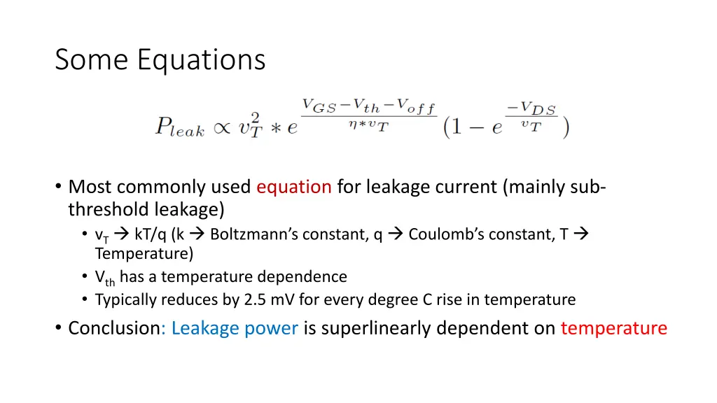 some equations