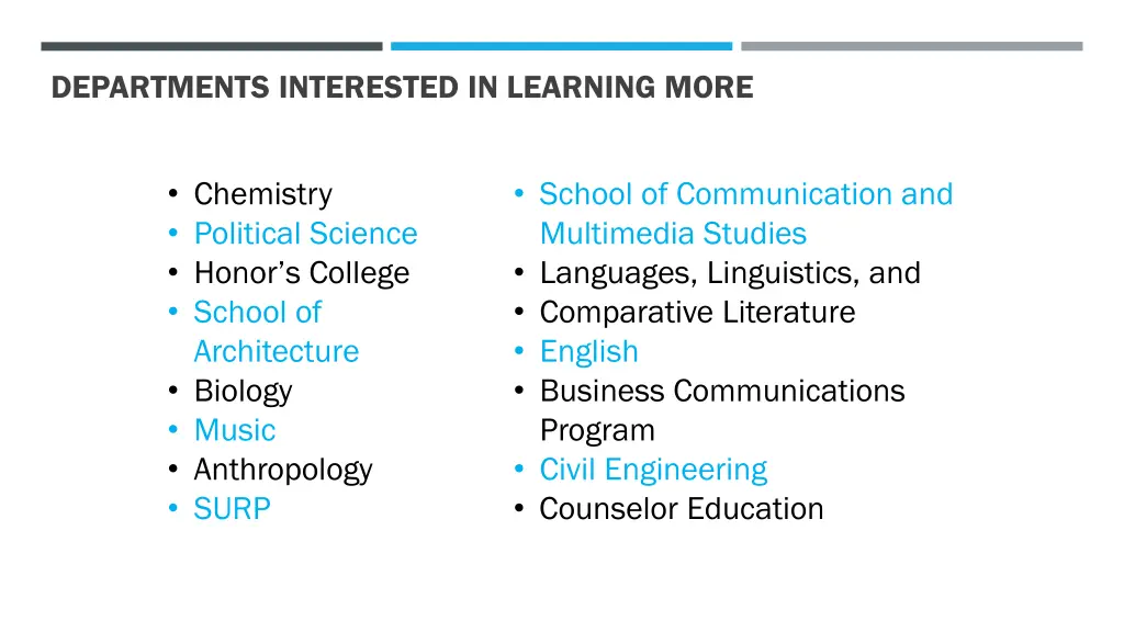 departments interested in learning more