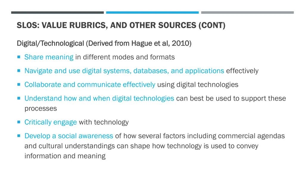 slos value rubrics and other sources cont 2