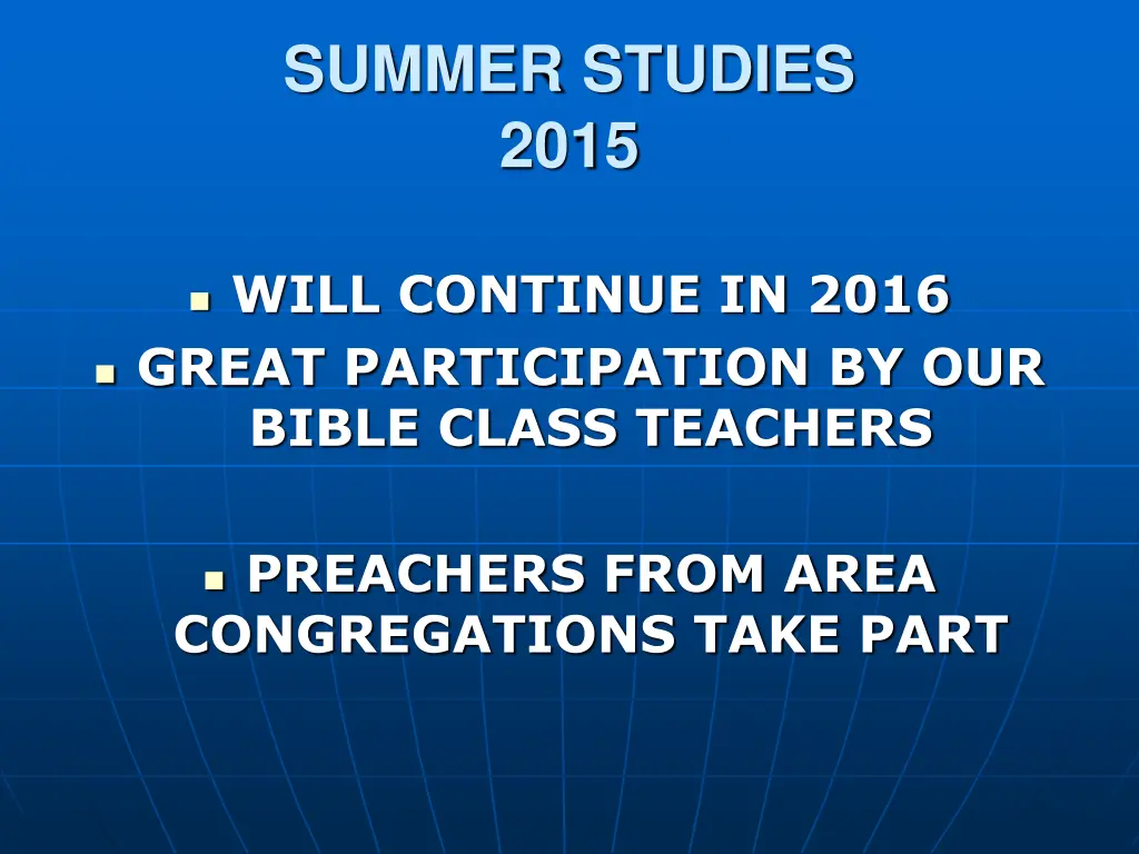 summer studies 2015