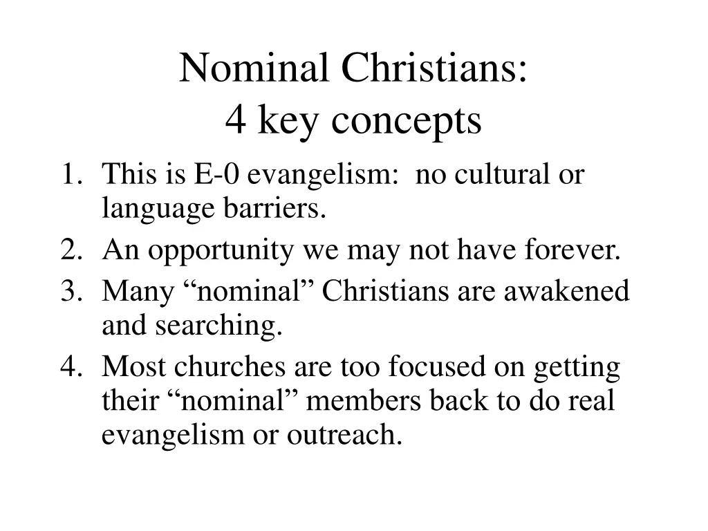 nominal christians 4 key concepts 1 this