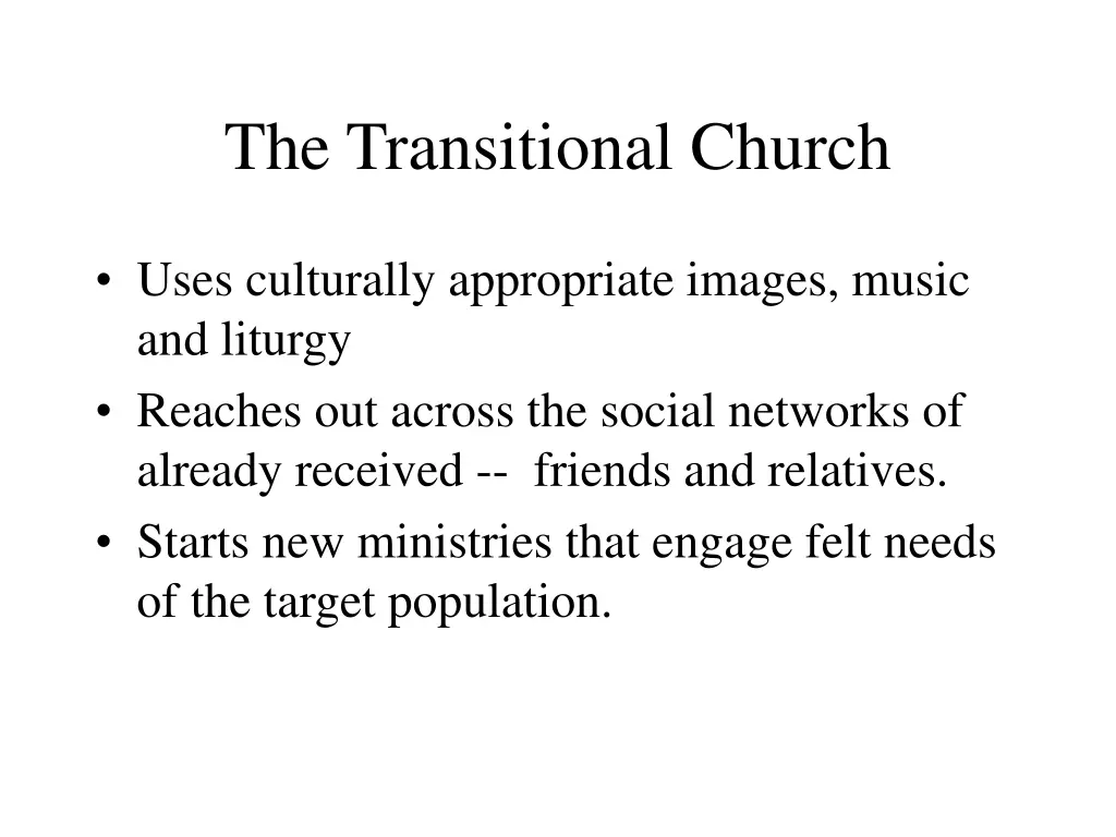 the transitional church 1