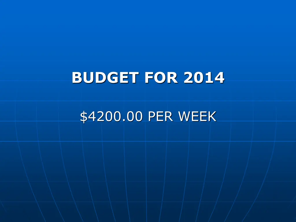 budget for 2014