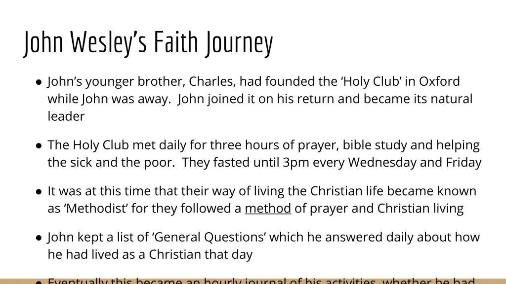 john wesley s faith journey