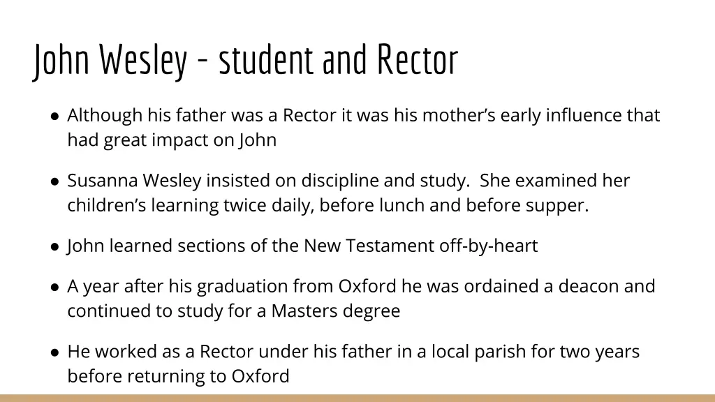 john wesley student and rector