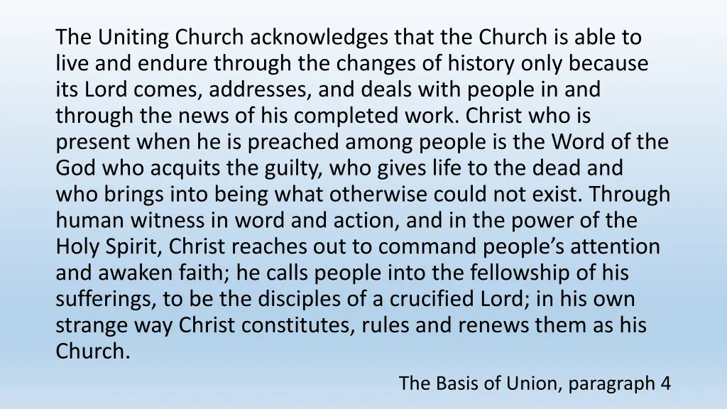 the uniting church acknowledges that the church 1