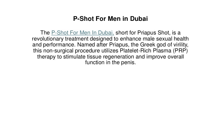 p shot for men in dubai