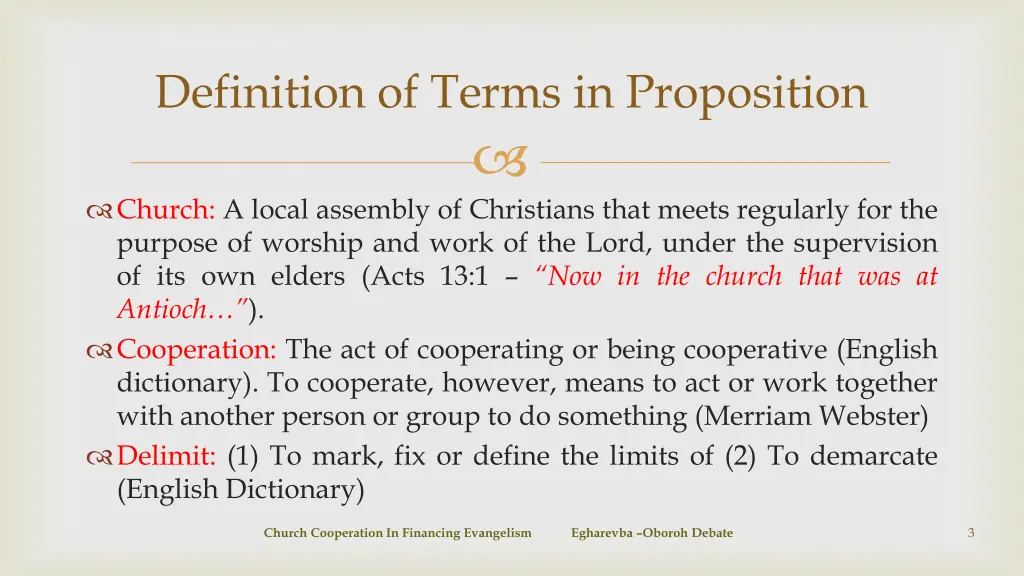 definition of terms in proposition