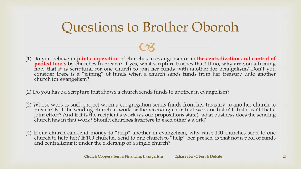 questions to brother oboroh