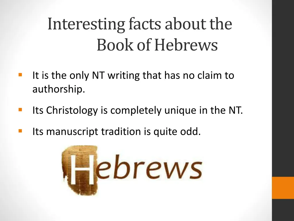 interesting facts about the book of hebrews