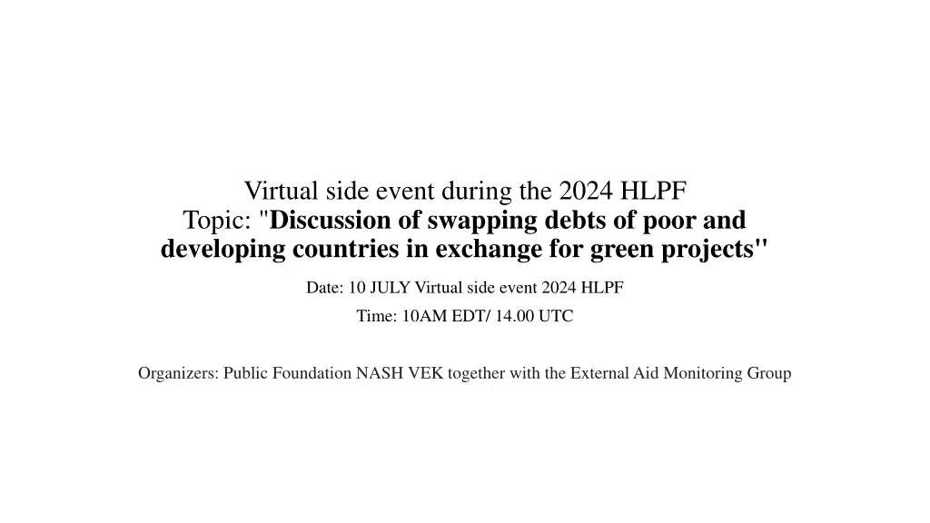 virtual side event during the 2024 hlpf topic