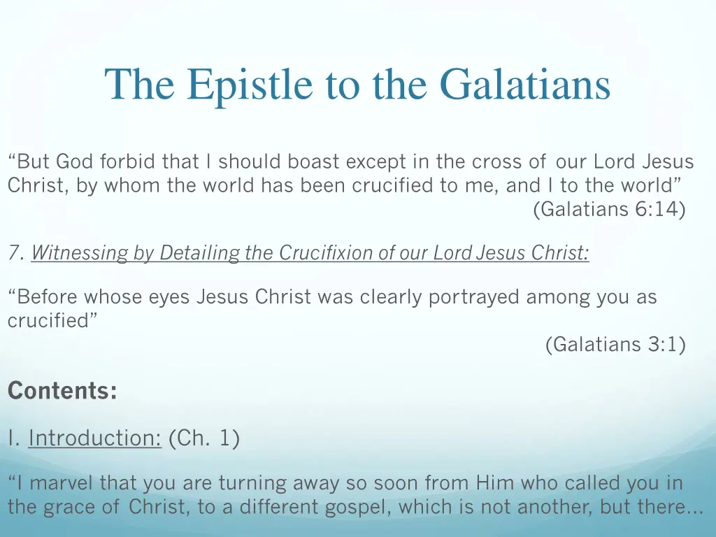 the epistle to the galatians 11