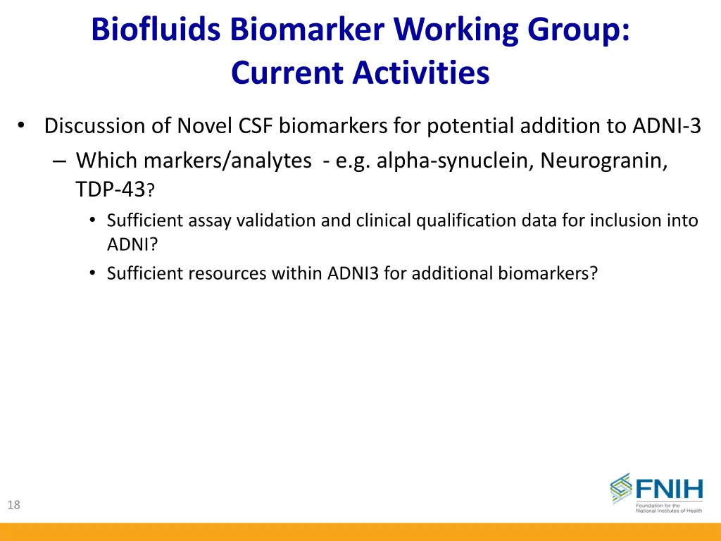 biofluids biomarker working group current 2