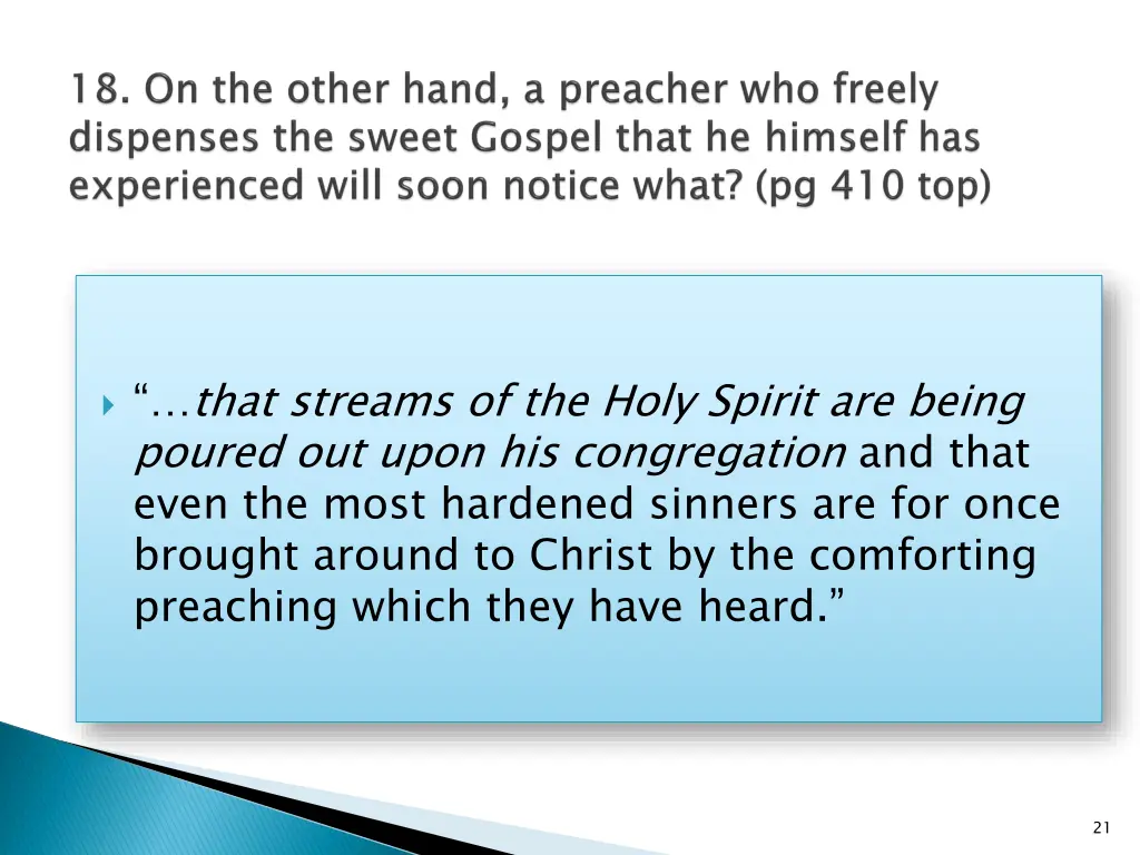 that streams of the holy spirit are being poured