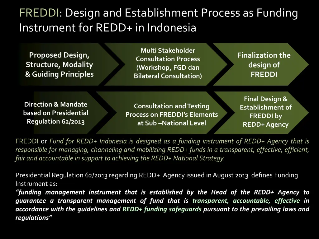 freddi design and establishment process