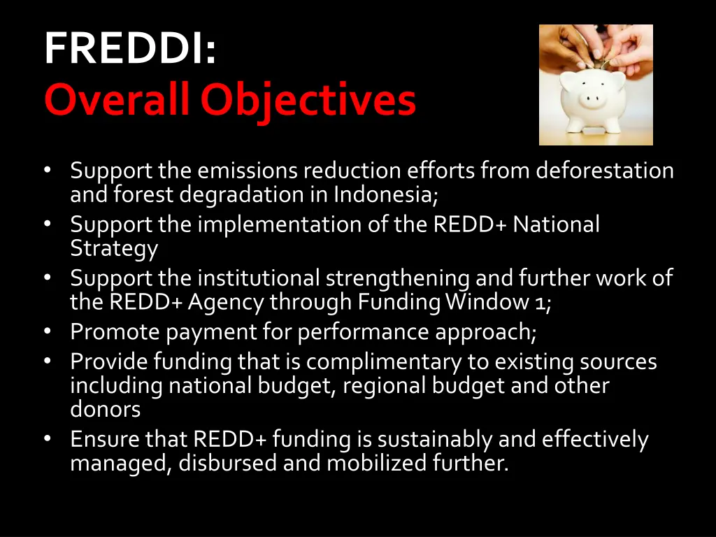 freddi overall objectives