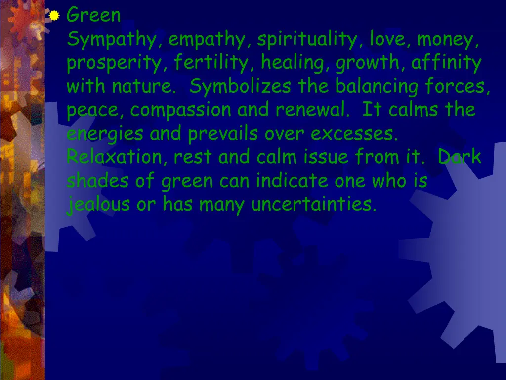 green sympathy empathy spirituality love money