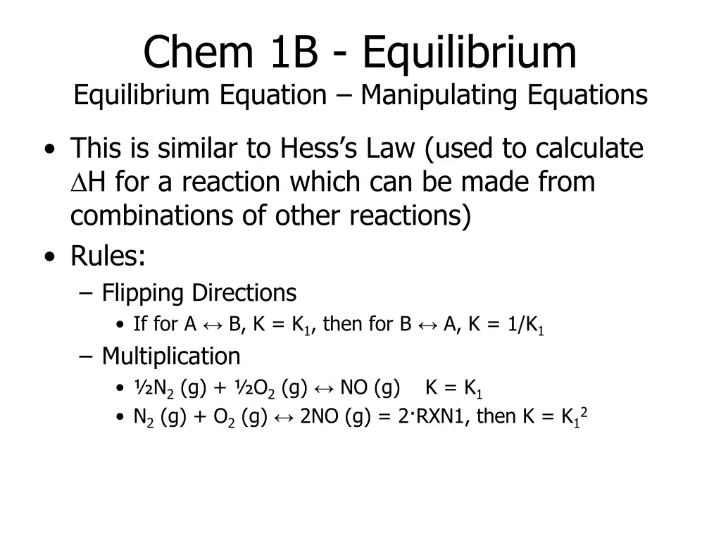 chem 1b equilibrium equilibrium equation 2