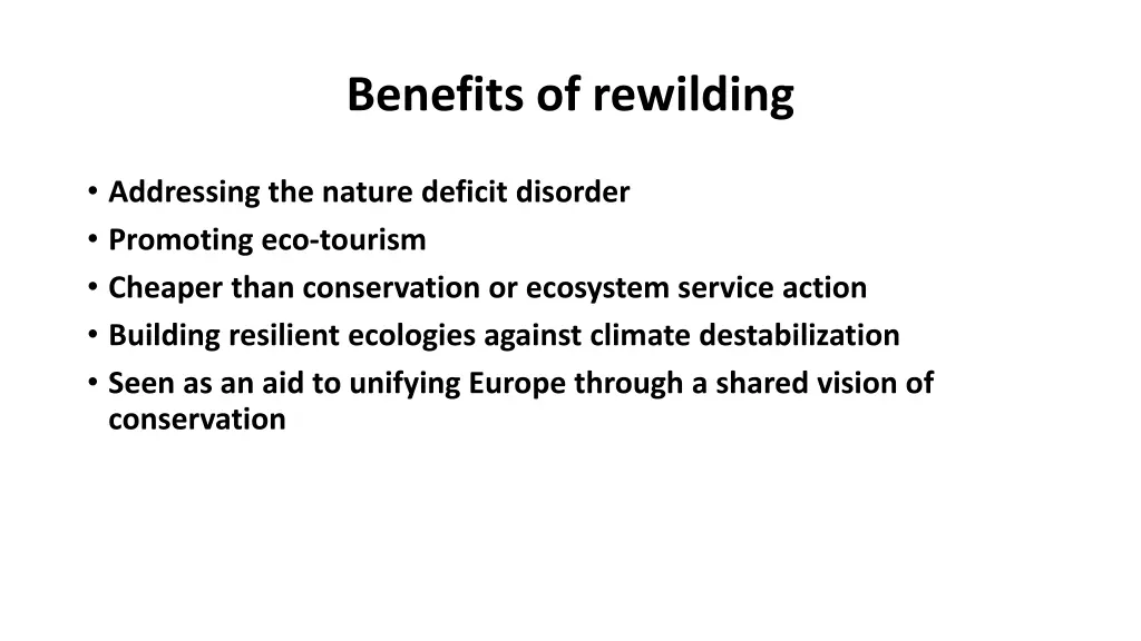 benefits of rewilding