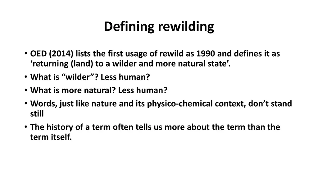 defining rewilding