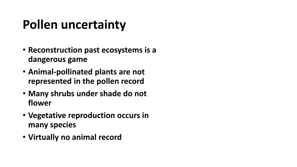 pollen uncertainty