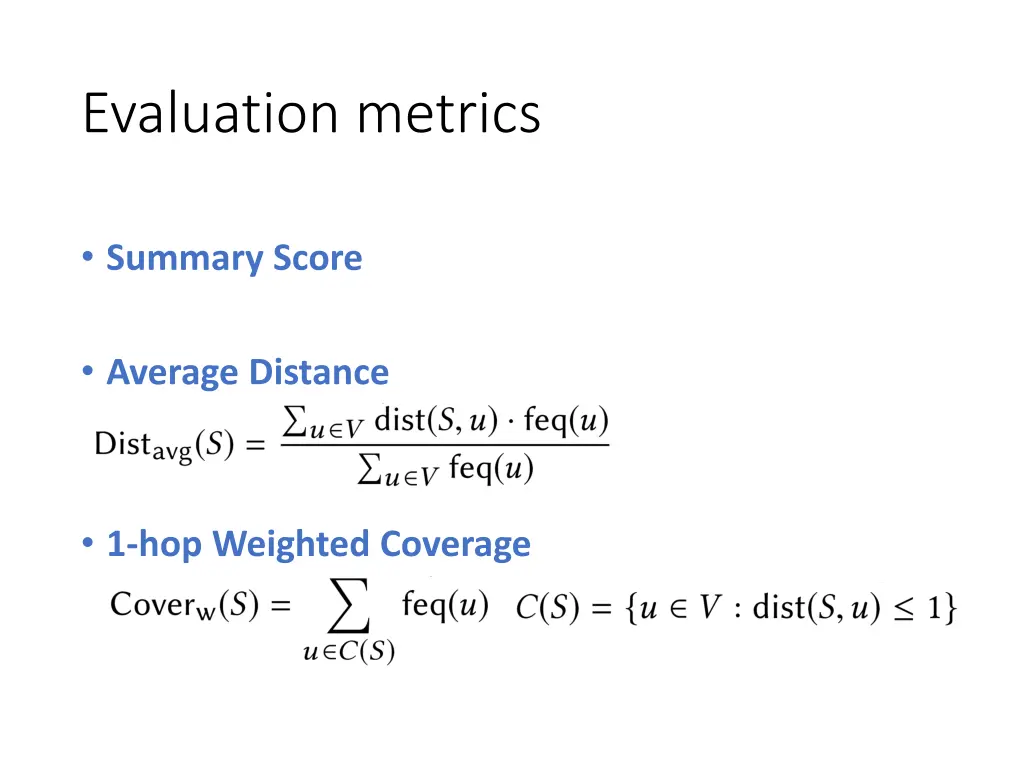 evaluation metrics