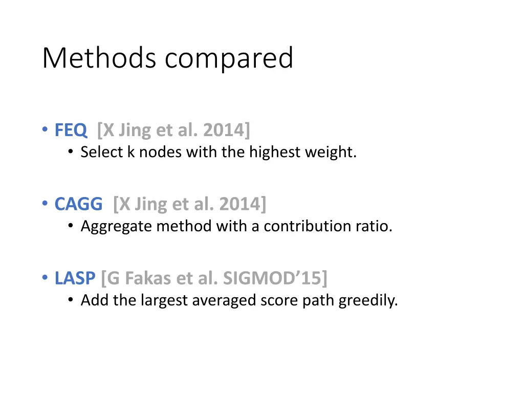 methods compared