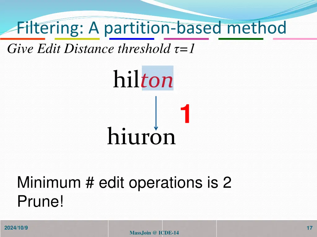 filtering a partition based method give edit 1