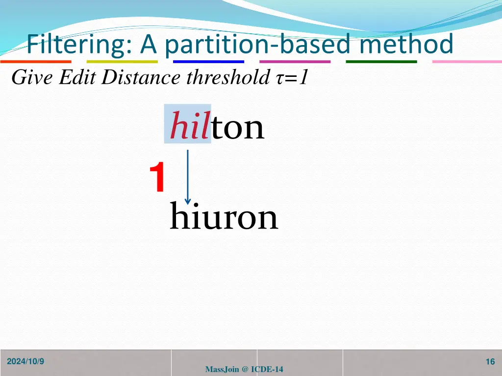 filtering a partition based method give edit