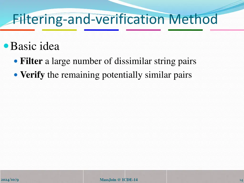 filtering and verification method