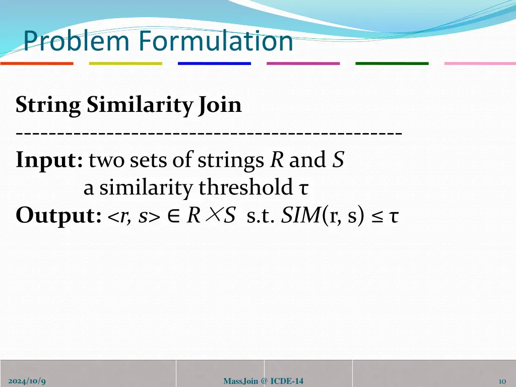 problem formulation