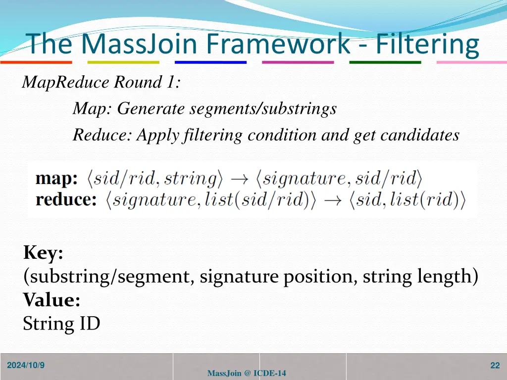 the massjoin framework filtering