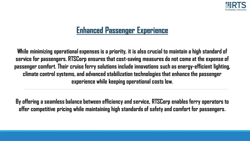 enhanced passenger experience