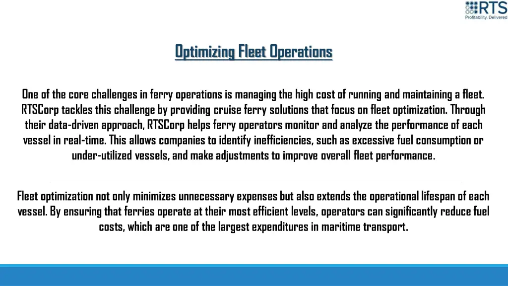 optimizing fleet operations