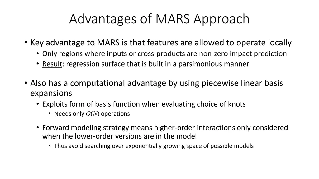 advantages of mars approach