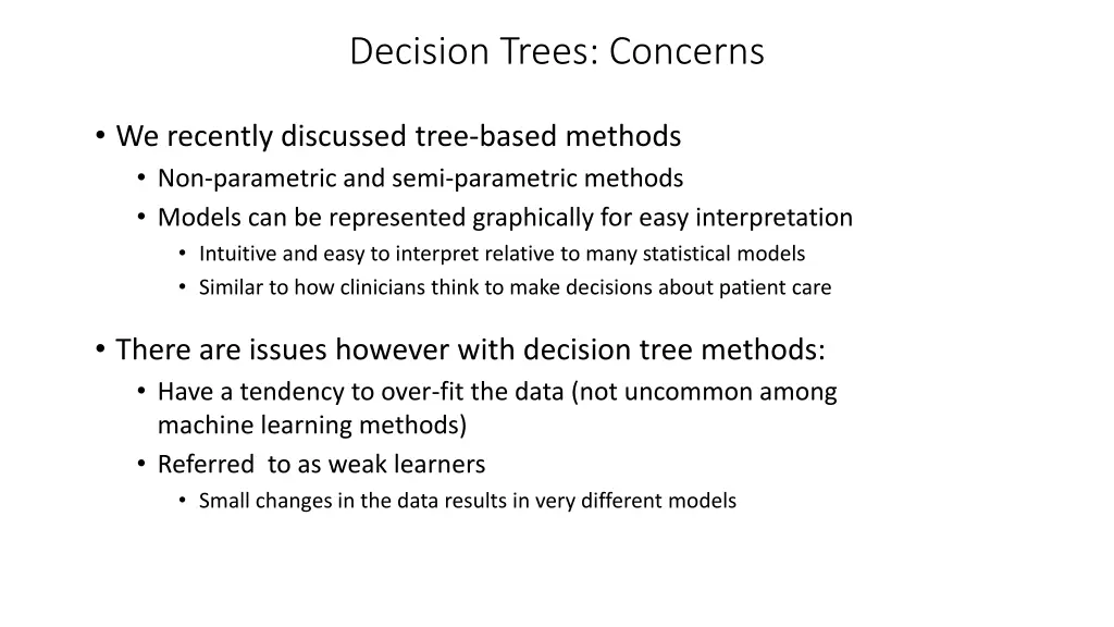 decision trees concerns