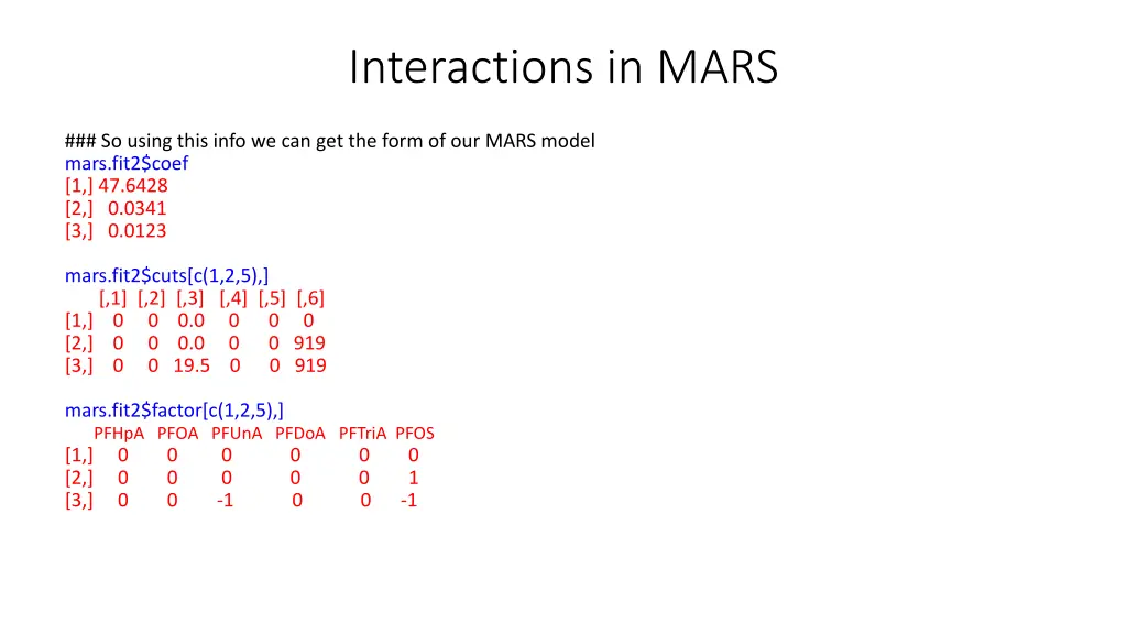 interactions in mars 1