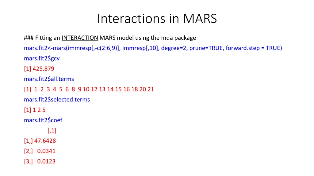 interactions in mars