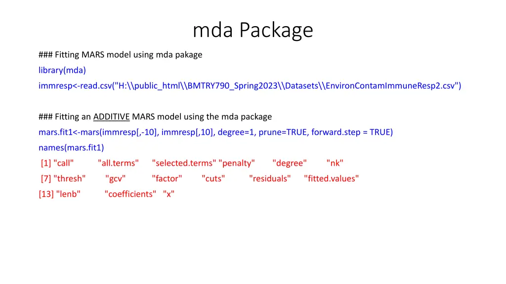 mda package