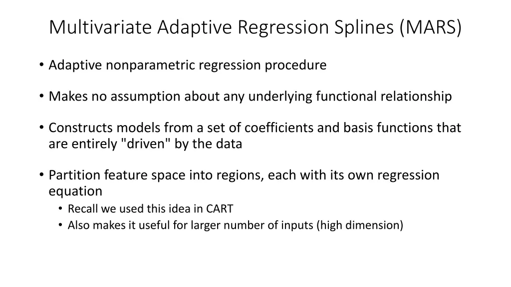 multivariate adaptive regression splines mars 2