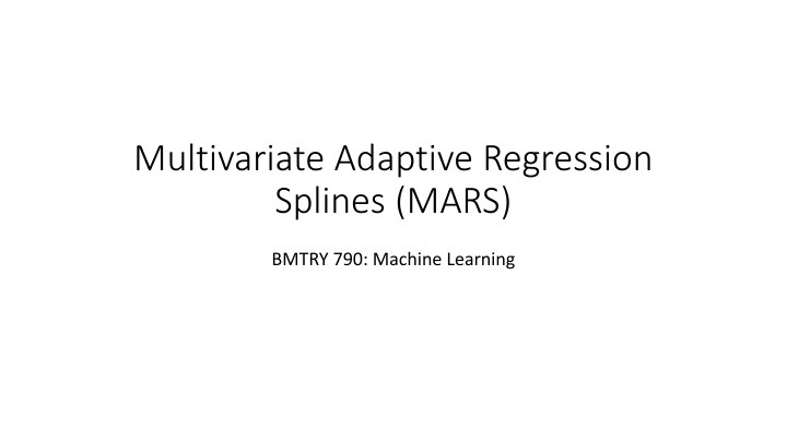 multivariate adaptive regression splines mars