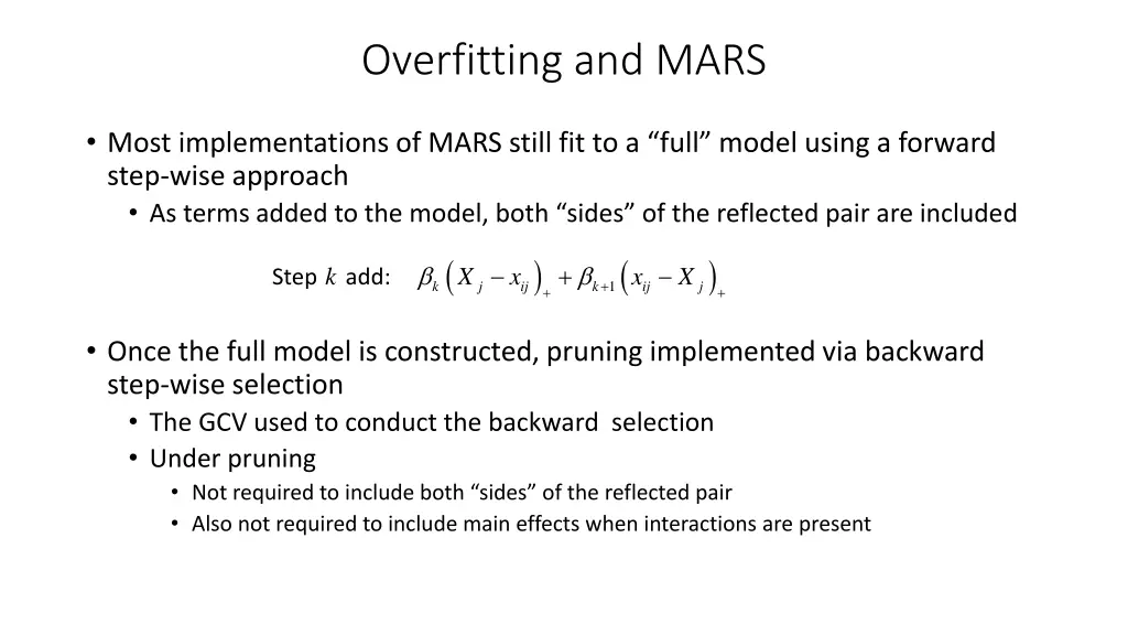 overfitting and mars 1