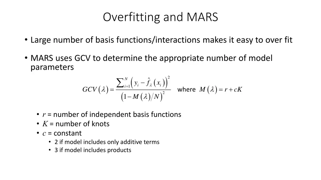 overfitting and mars