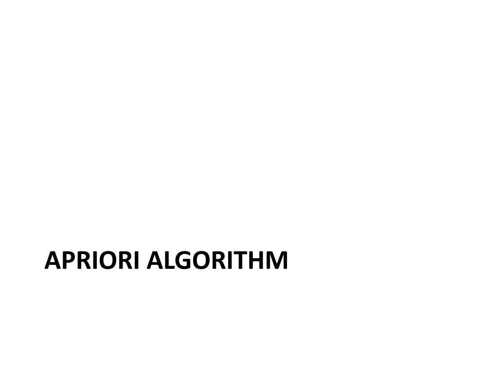 apriori algorithm